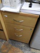 *Standalone Three Drawer Unit in Beechwood Finish
