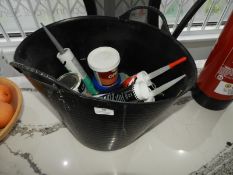 *Builders Tub Containing Assorted Sealants etc.
