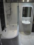 *Status Range Shower Bath and Wall Mounted Wash Hand Basin with Monobloc Tap