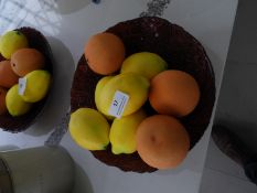 *Glass Bowl Containing Artificial Fruit