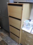 *Four Drawer Foolscap Filing Cabinet in Beechwood Finish