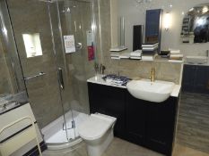 *Shower Suite; Shower Enclosure with Tray, Back to Wall WC, and Wash Hand Basin