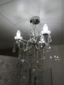 *Chrome and Cut Glass Light Fitting