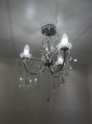 *Chrome and Cut Glass Light Fitting