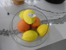 *Glass Bowl Containing Artificial Fruit