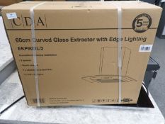 *CDA EKP60BL/2 60cm Curved Glass Extractor with Ed