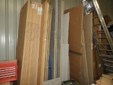 *Large Quantity of Faced End Panels and Cut Sheets and a Tubular Steel Storage Rack