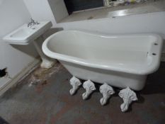 Victorian Style Sink Unit, and a Reproduction Slipper Bath - Collection: Hull