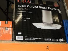 *CDA ECP62SS/2 60cm Curved Glass Extractor