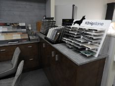 *Four Racks Containing Display Slates & Tiles in Wood Finishes