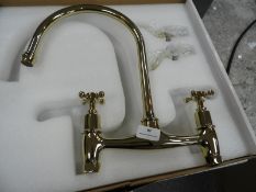 *Sawn Neck Kitchen Tap in Polished Brass