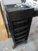 Five Drawer Black Plastic Storage Trolley