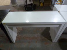 White Glass Topped Dressing Table with Drawer