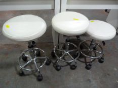 Three Small Swivel Stools