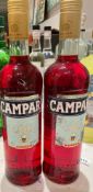 2 x Bottles Of COMPARI - New/Unopened Restaurant Stock - Ref: CAM574 - CL612 - Location: London