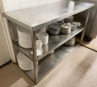 1 x Stainless Steel Commercial Kitchen Prep Table - Dimensions: 130 x 50 x h81cm - Ref: CAM610 -