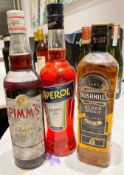 3 x Assorted Bottles Of SpIrit / Liqueur - Lot Includes 1 x BUSHMILLS IRISH WHISKY, 1 x PIMMS No.1