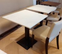7 x Square 2-Person Restaurant Tables With Art Deco Style Metal Bases - Dimensions: 70 x 70 x H74cm