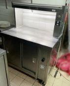 1 x QVR Stainless Steel Hostess Trolley With Keep-warm Lighting - Dimensions: 100 x 66 x h 87/137cm