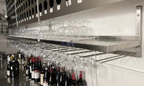 1 x Commercial 30-Neck Wine Rack With Upper Shelves *Includes Glasses, Read Full Description* Ref: