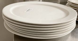 7 x VILLEROY & BOCH Premium Porcelain Large Fine Dining Restaurant Oval Plates - 31.5cm Long -