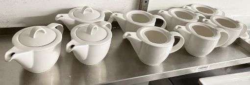 9 x VILLEROY & BOCH Premium Porcelain Fine Dining Restaurant Teapots (3 x With Lids) - Ref: CAM689 -