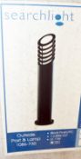 1 x Die Cast Aluminium IP44 Black Outdoor Post Lamp With White Polycarbonate Diffuser - New Boxed St