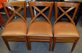 4 x Assorted Cross-Back Dining Chairs - Dimensions: W43 x D40 x H82 x Seat 46cm - Used - Ref614 -