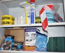 1 x Assorted Job Lot Including First Aid Kits, Plastic Hand Wrap Dispensers, Line Marking Paint