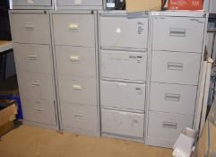 4 x Four Drawer Metal Filing Cabinets PME377