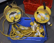 5 x Assorted 110v Site Extensions Including 2 x Double Socket Extensions and 3 x ThreeWay