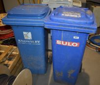 2 x Blue Wheelie Waste Bins SRB171