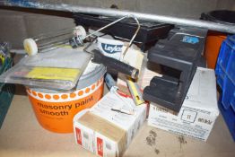 1 x Assorted DIY Job Lot - Includes Hilti Dispenser, Wall Tiles, Masonry Paint, Paint Roller