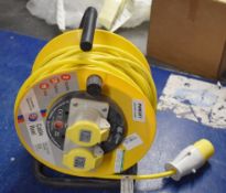 1 x JoJo 110v Double Socket Extension Reel 25 Meter / 16 Amp Extension PME227