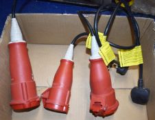 3 x Mennekes 240v to 3 Phase Plug Adaptors PME160