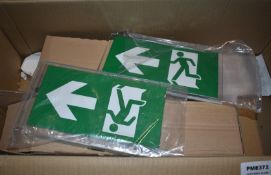 2 x Suspended Emergency Exit Illuminated LED Signs New Stock PME372