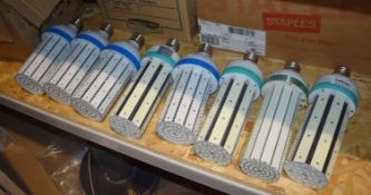8 x Industrial LED Corn Lamp Bulbs Suitable For Warehouse Lighting Includes 80w and 100w LED