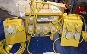 1 x Site Power Cluster Transformer and 2 x 110v Two Way Extensions 240v to 110v