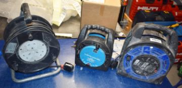 3 x 240v Plug Extension Cable Reels PME225