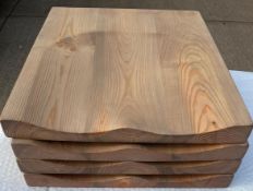 30 x Solid Wood Scooped Chair Seats Crafted Thomas Interiors - Unused Stock From Major Restaurant