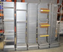 7 x Retail Slatwall Shelving Units - Very Recently Removed From A Well-known Supermarket Chain -