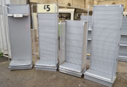 4 x Retail Slatwall Shelving Units - Dimensions (on average): H170 x W60 x D36cm - Very Recently