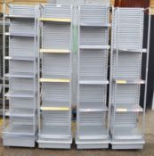4 x Retail Slatwall Shelving Units - Dimensions (on average): H180 x W38 x D36cm - Very Recently