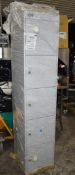 1 x Link Biocote 5 Door Staff Locker in Grey With Keys and Anti Clutter Slope Top - New and Unused -