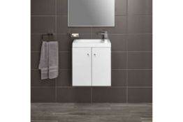 10 x Alpine Duo 495 Wall Hung Vanity Unit  - Gloss White - Brand New Boxed Stock - Dimensions: W49.5