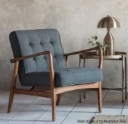 1 x Humber Armchair With Dark Grey Linen Upholstery - Brand New Boxed Stock - RRP £439.00 -