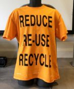 1 x Men's Genuine United Standard X Virgil Abloh Designer T-Shirt In Orange - Features The Slogan 