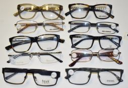 10 x Assorted Pairs of Designer Spectacle Eye Glasses - Ex Display Stock - Brands Include Diesel,