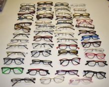50 x Assorted Pairs of Spectacle Eye Glasses - New and Unused Stock - Various Designs and Brands