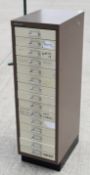 1 x Fifteen Drawer Bisley A4 Document Office Filing Cabinet - H94 x W28 x D41 cms - Ref: GTI105 -